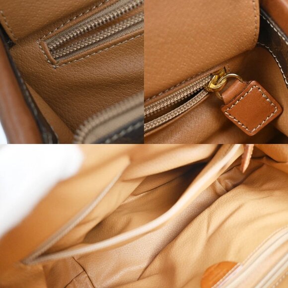 CELINE Logo Circle Macadam Pattern Hand Bag PVC Leather Brown GHW Italy 38KB361 - Picture 15 of 16